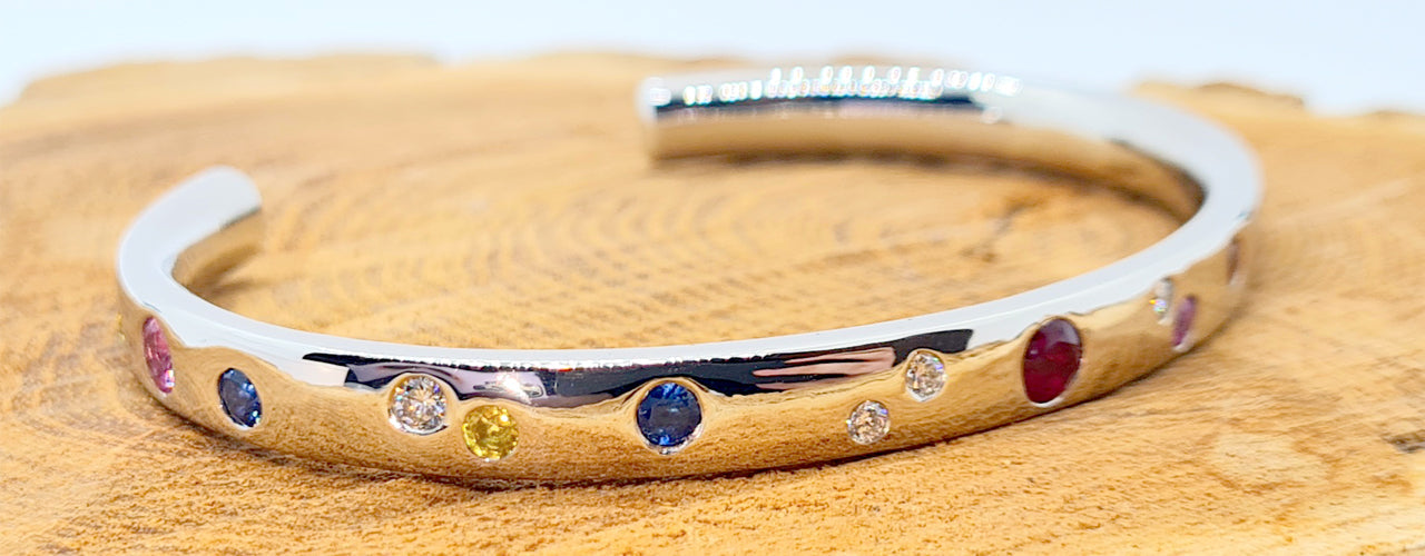 A 25th Wedding Anniversary Celebration Platinum Bangle