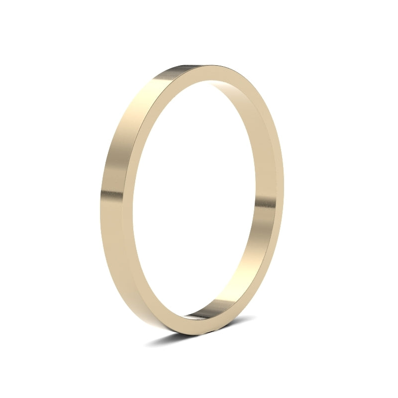 Ladies Flat Yellow Gold Band