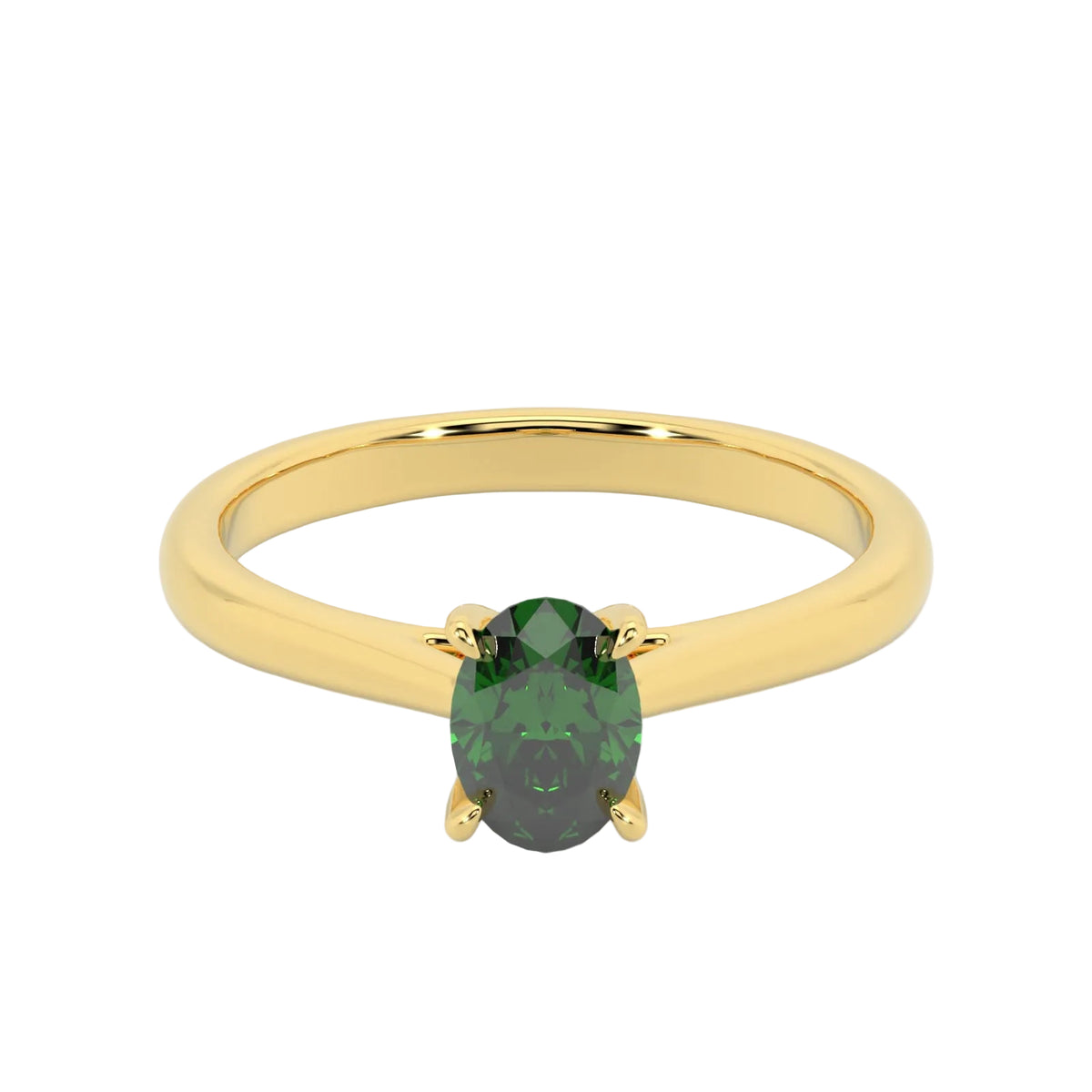 Oval Emerald Engagement Ring, Lotus Cathedral Solitaire | RX10001EM