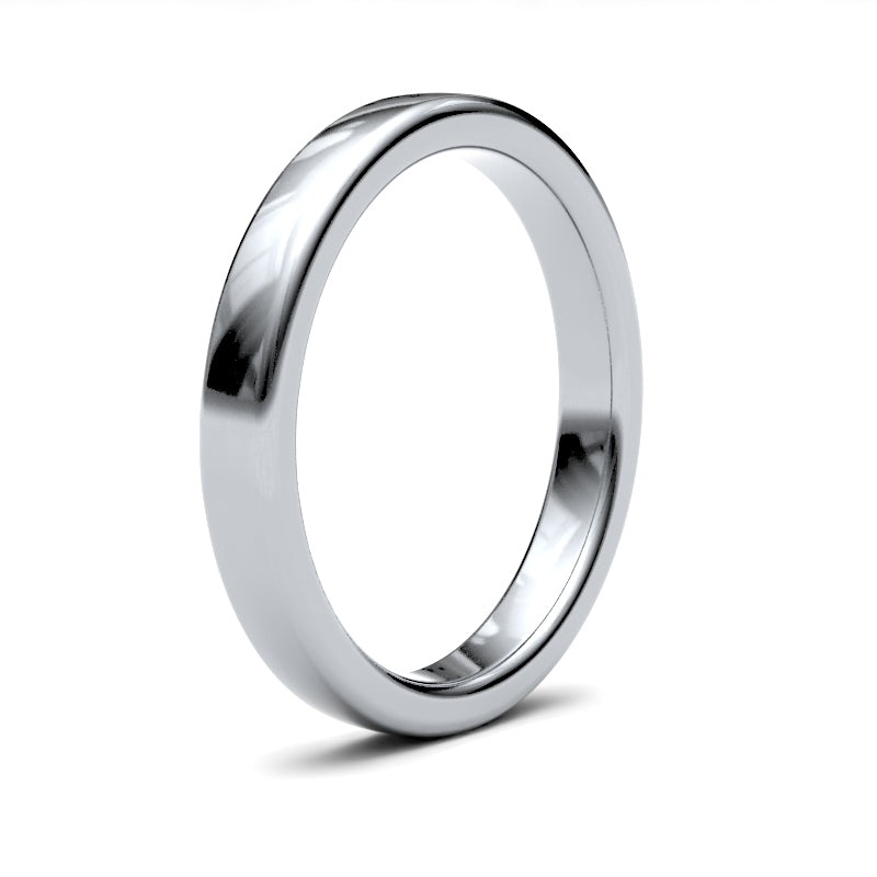 Ladies Soft Court White Gold Band