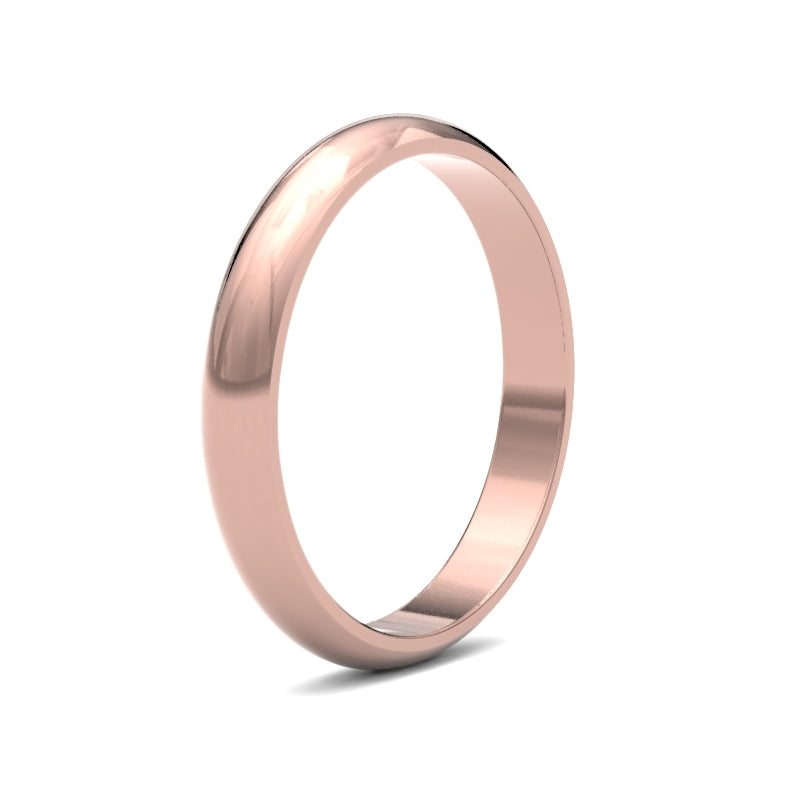 Ladies D-Shape Rose Gold Band