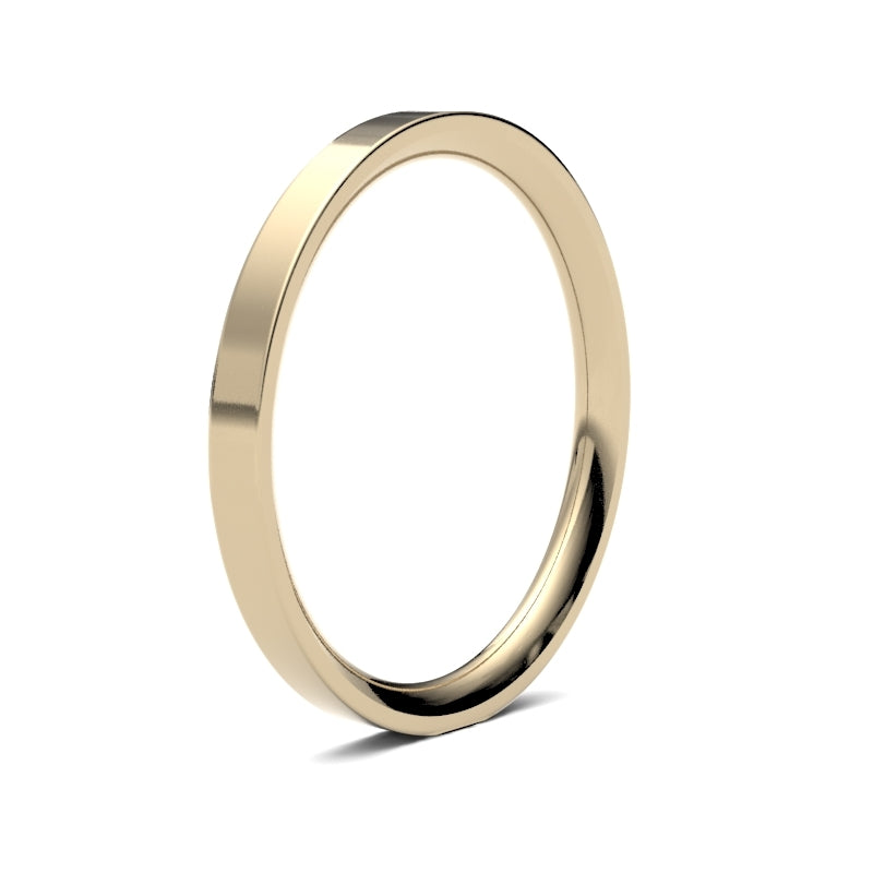 Ladies Flat Court Yellow Gold Band
