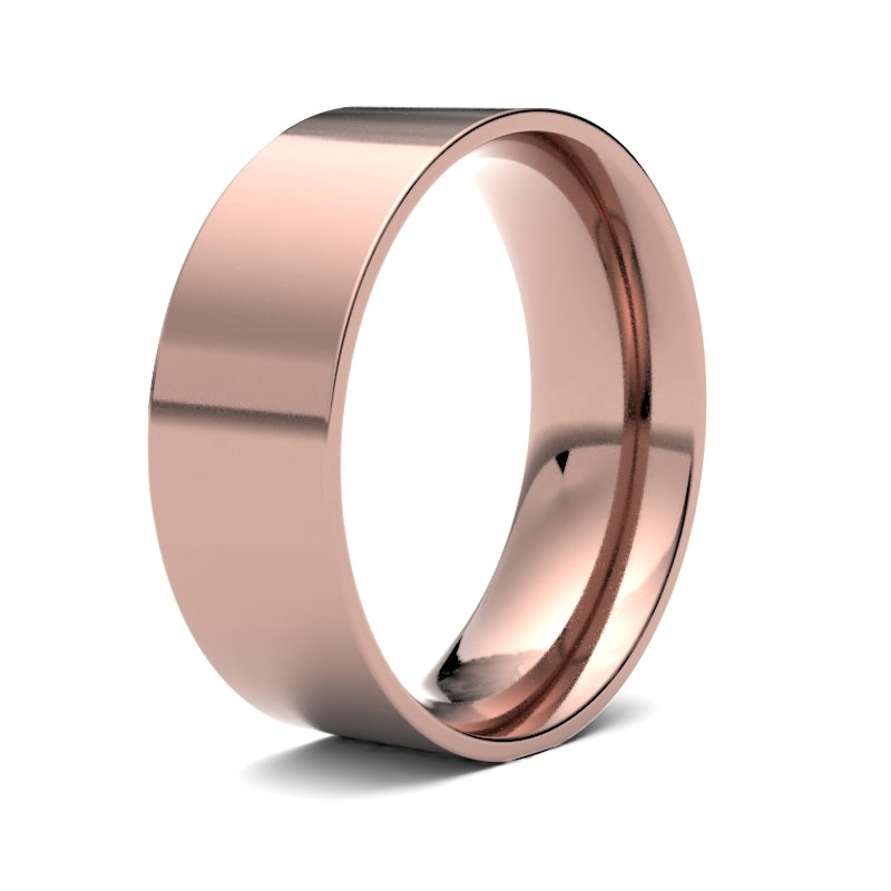 Gents Flat Court Rose Gold Band