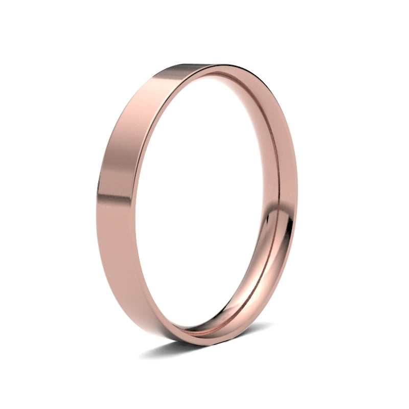 Ladies Flat Court Rose Gold Band