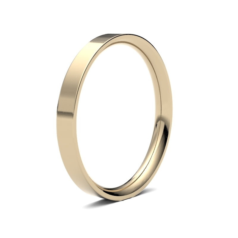 Ladies Flat Court Yellow Gold Band