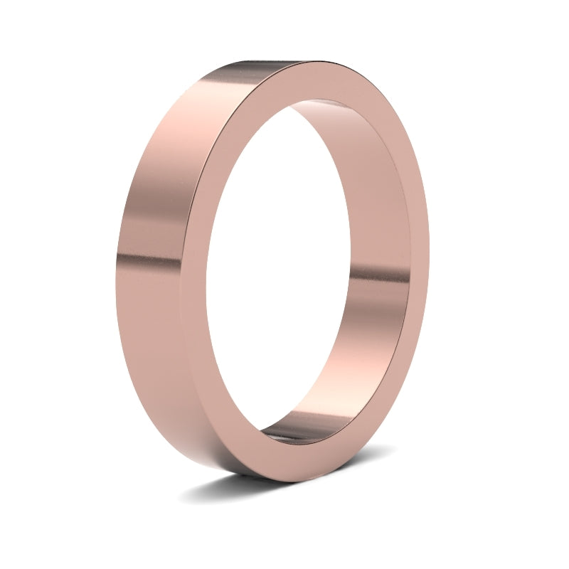 Ladies Flat Rose Gold Band