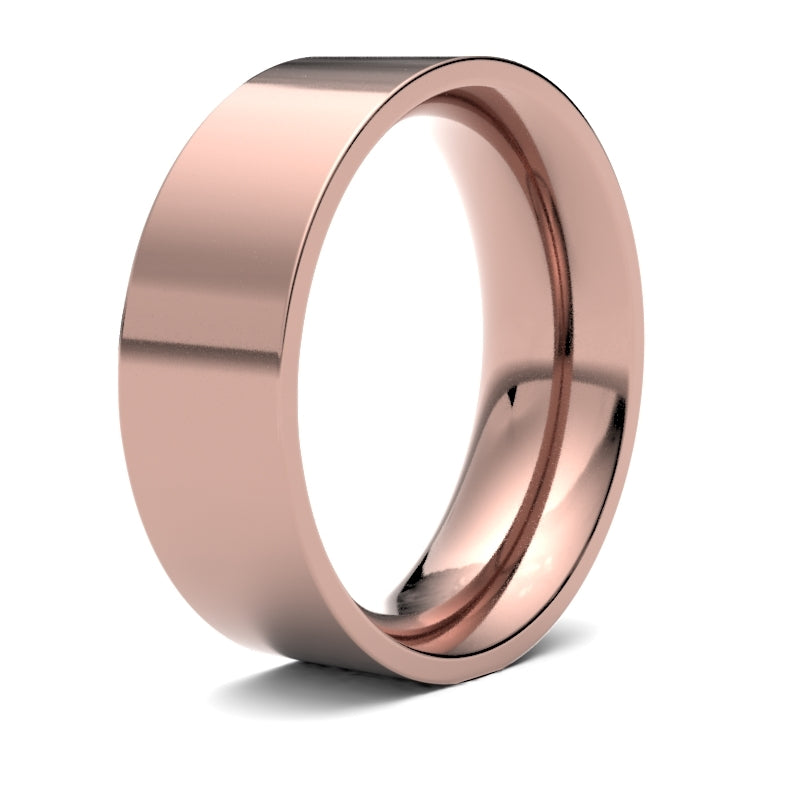 Gents Flat Court Rose Gold Band
