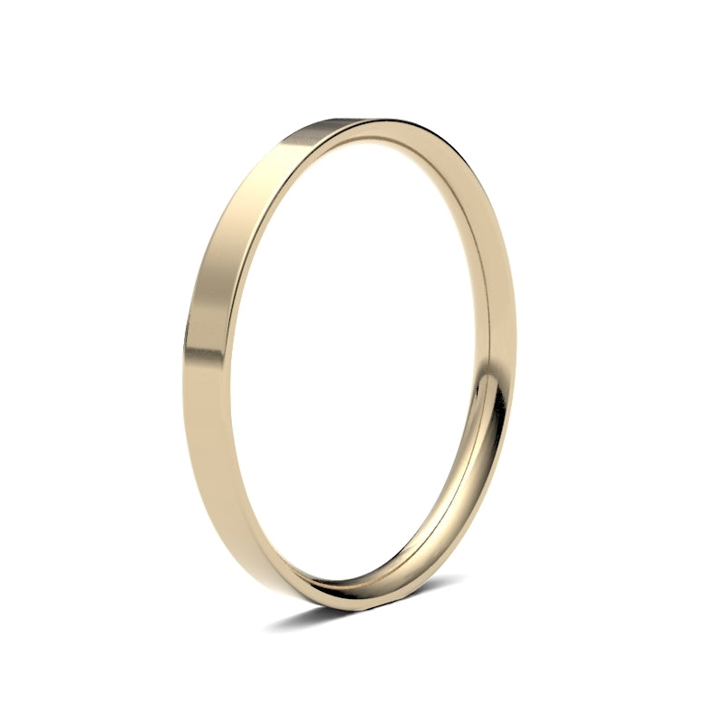 Ladies Flat Court Yellow Gold Band