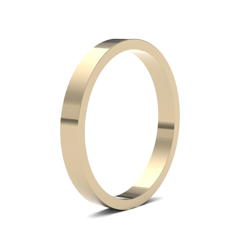 Ladies Flat Yellow Gold Band