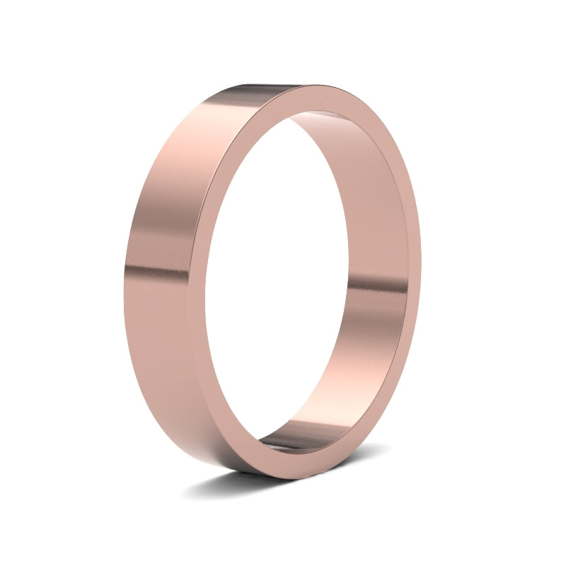 Ladies Flat Rose Gold Band