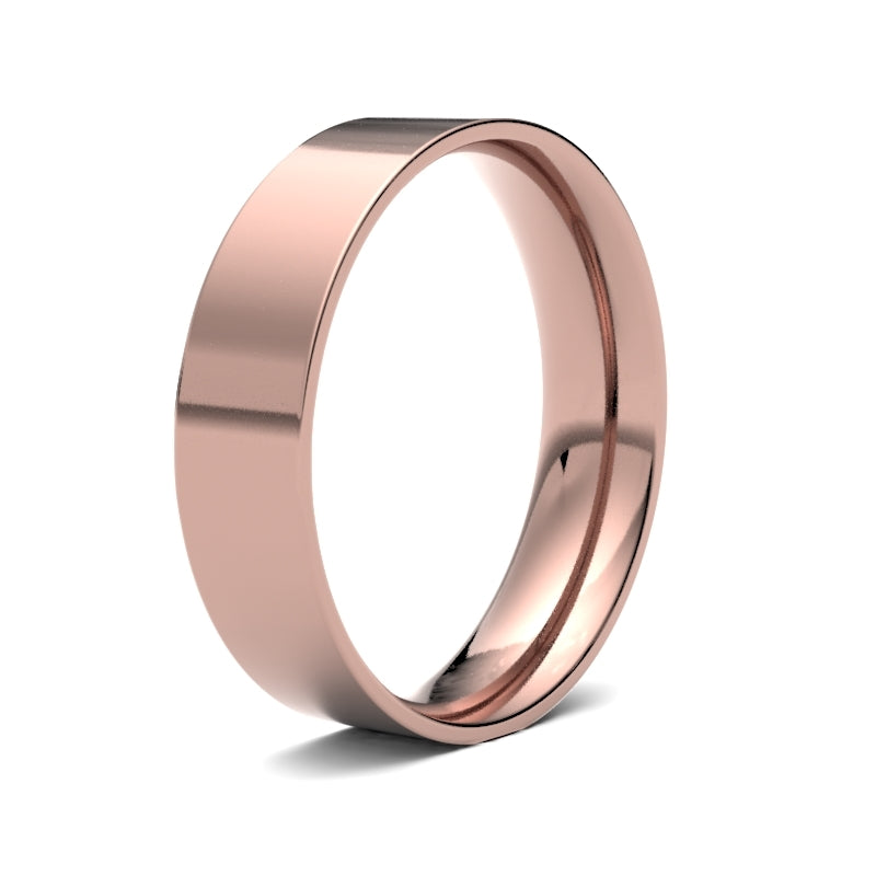 Gents Flat Court Rose Gold Band