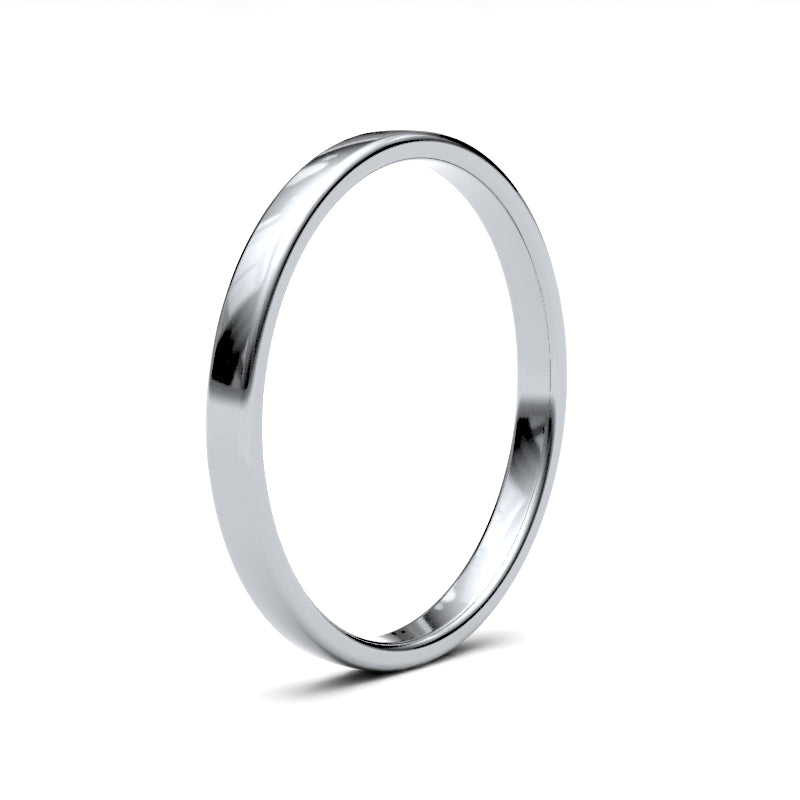 Ladies Soft Court White Gold Band