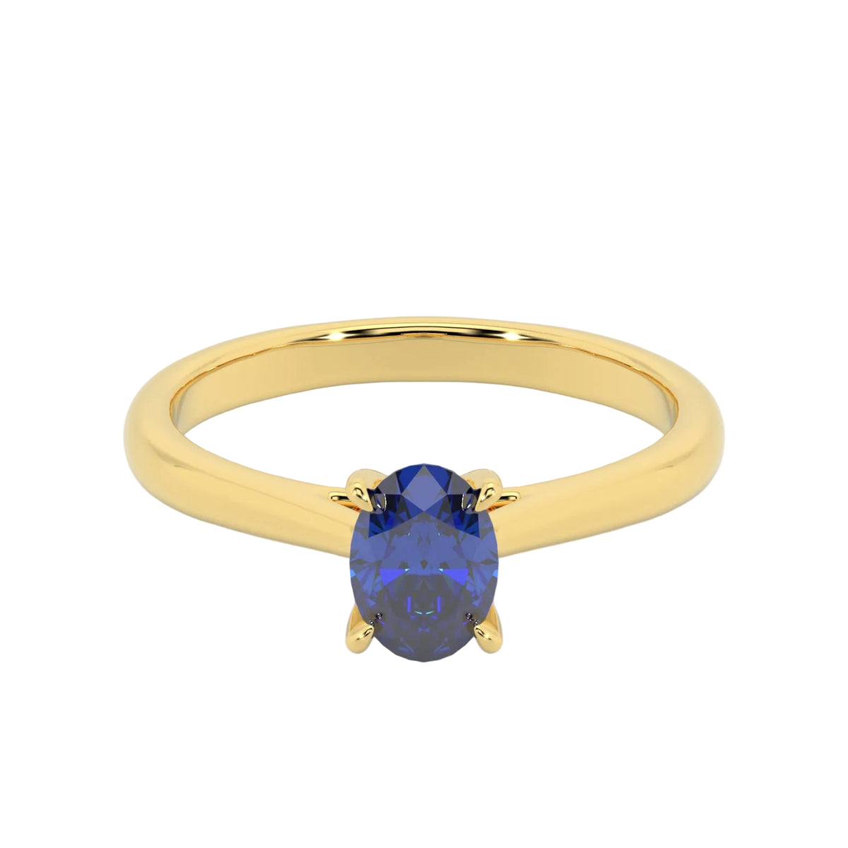 Oval Blue Sapphire Engagement Ring, Lotus Cathedral Solitaire | RX10001SA