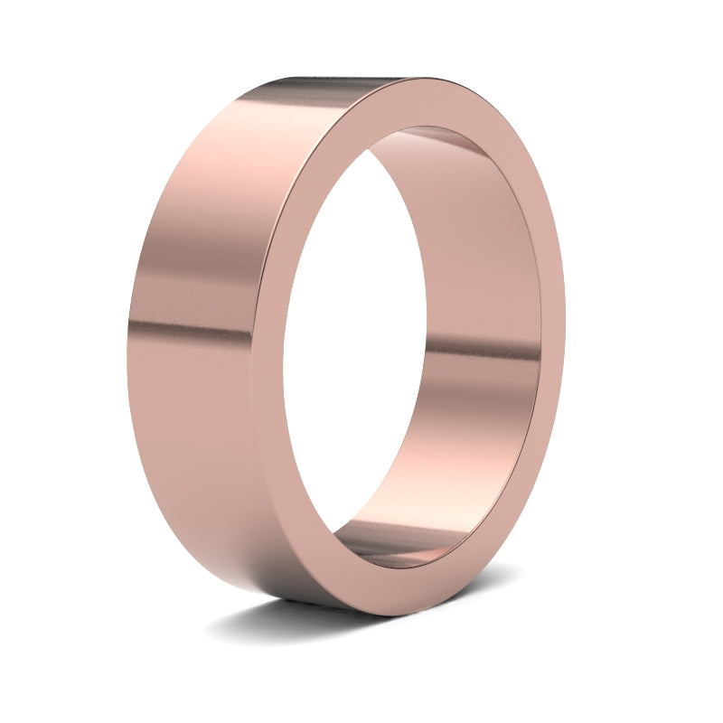 Gents Flat Rose Gold Band