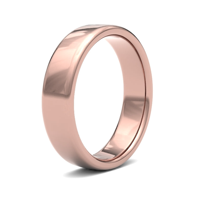 Gents Soft Court Rose Gold Band