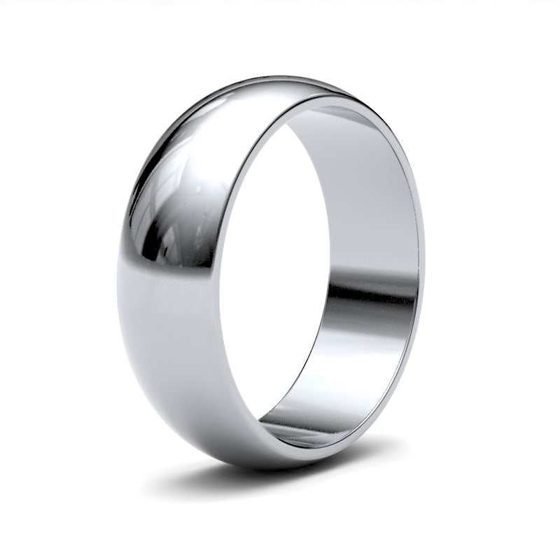 Gents D-Shape Platinum Band