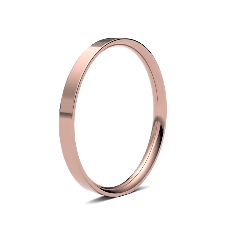Ladies Flat Court Rose Gold Band