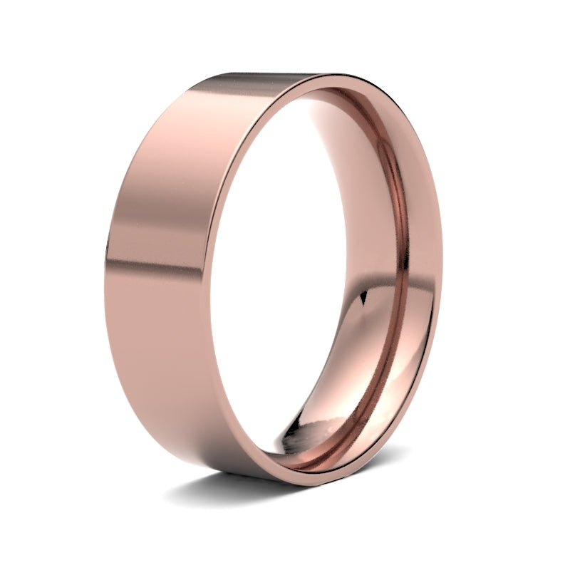 Gents Flat Court Rose Gold Band