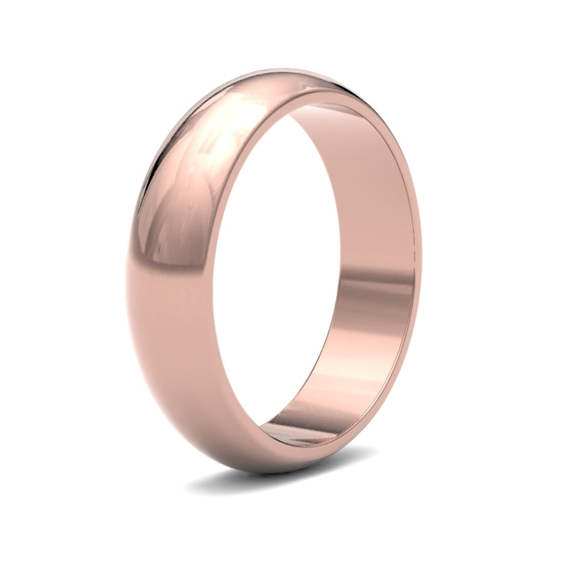 Gents D-Shape Rose Gold Band