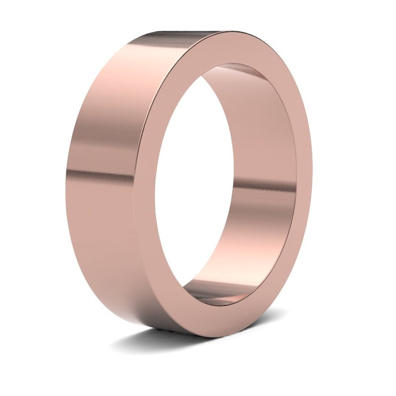 Gents Flat Rose Gold Band
