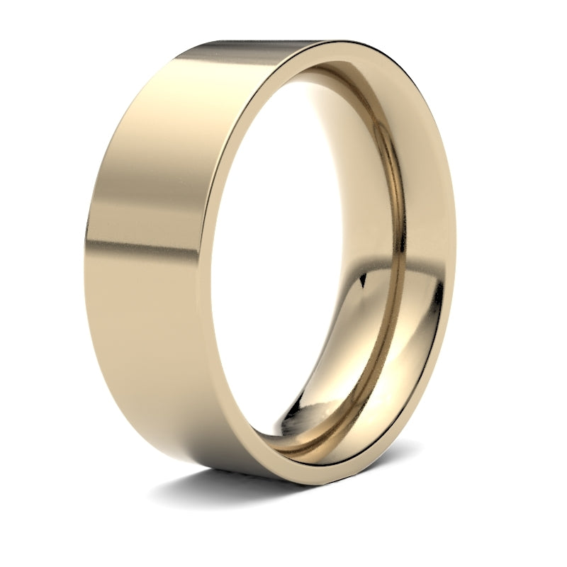 Gents Flat Court Yellow Gold Band