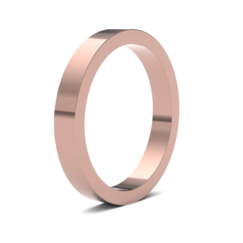 Ladies Flat Rose Gold Band