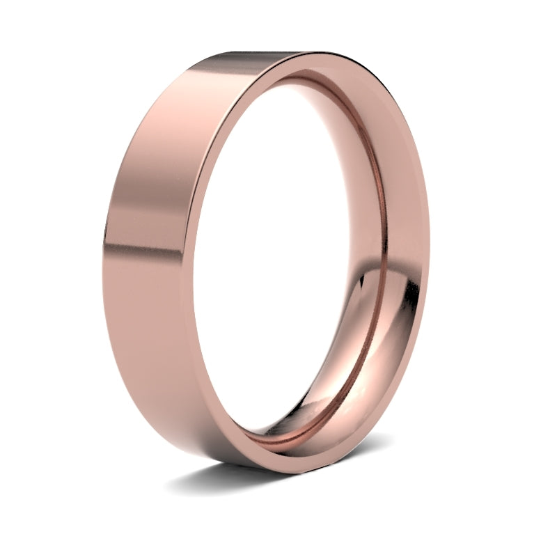 Gents Flat Court Rose Gold Band