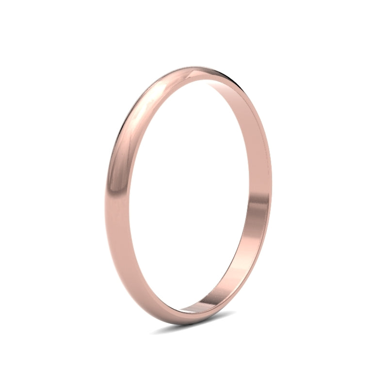 Ladies D-Shape Rose Gold Band