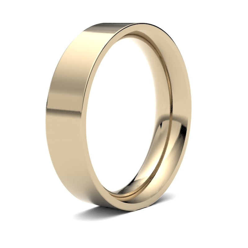 Gents Flat Court Yellow Gold Band