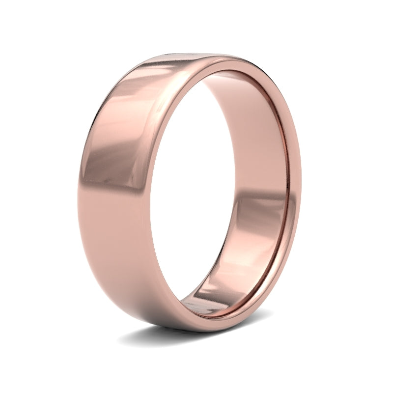 Gents Soft Court Rose Gold Band