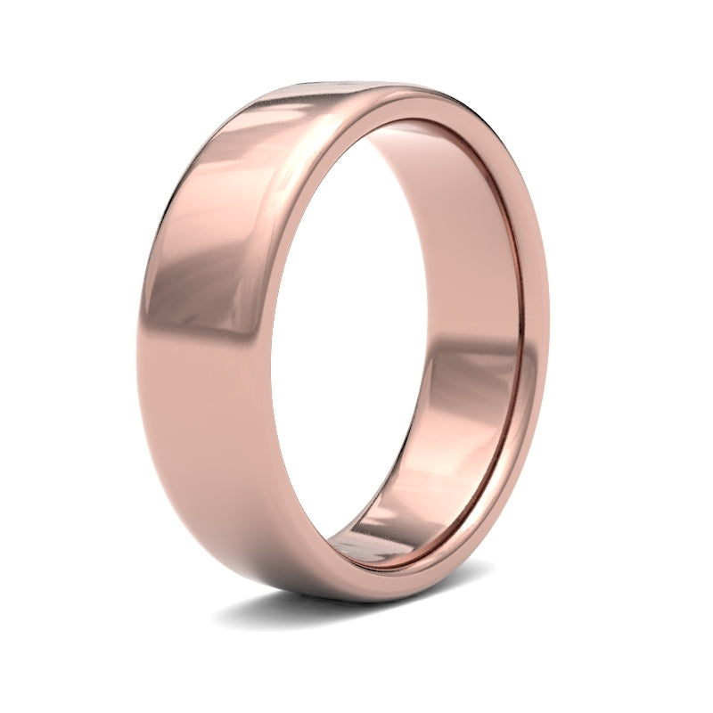 Gents Soft Court Rose Gold Band