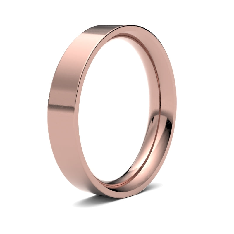 Ladies Flat Court Rose Gold Band