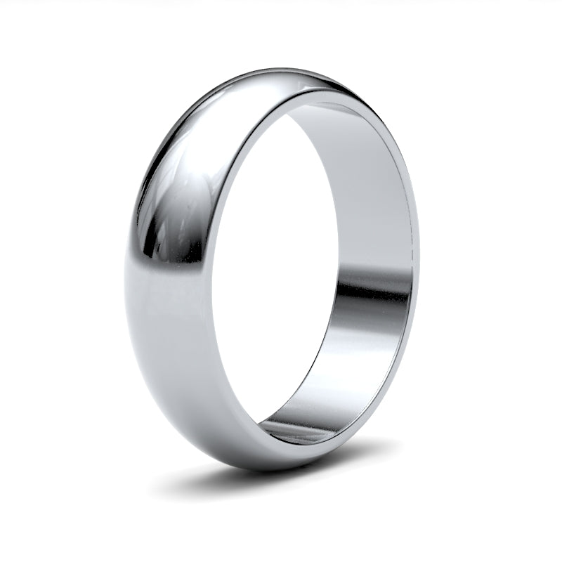 Gents D-Shape Platinum Band