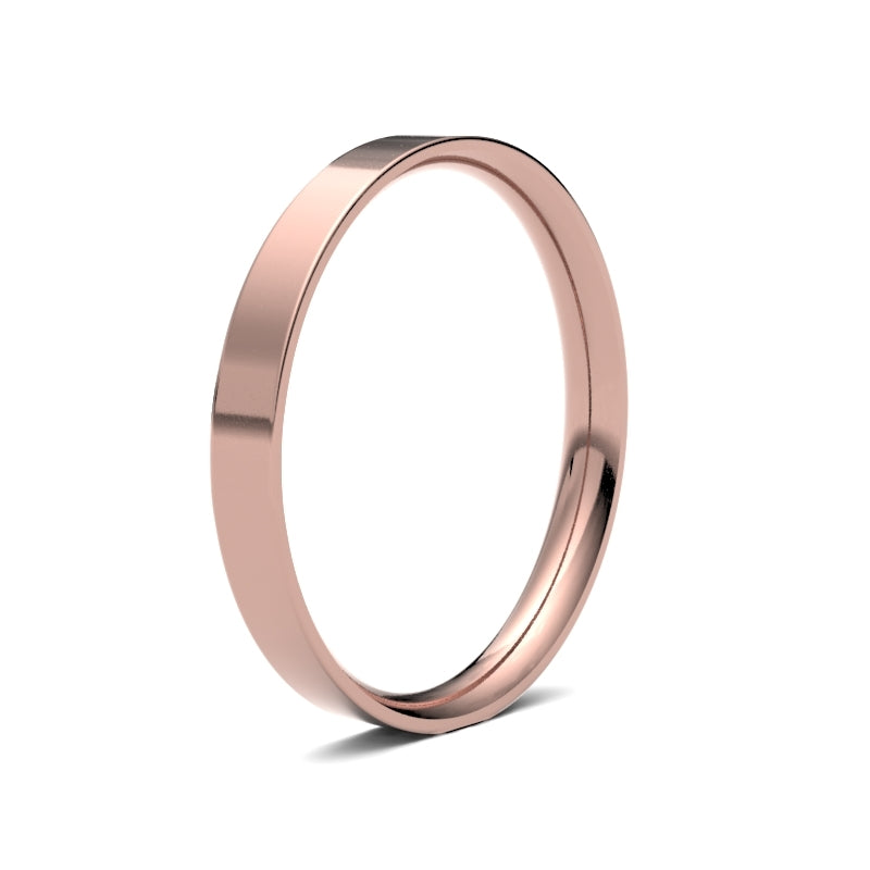 Ladies Flat Court Rose Gold Band