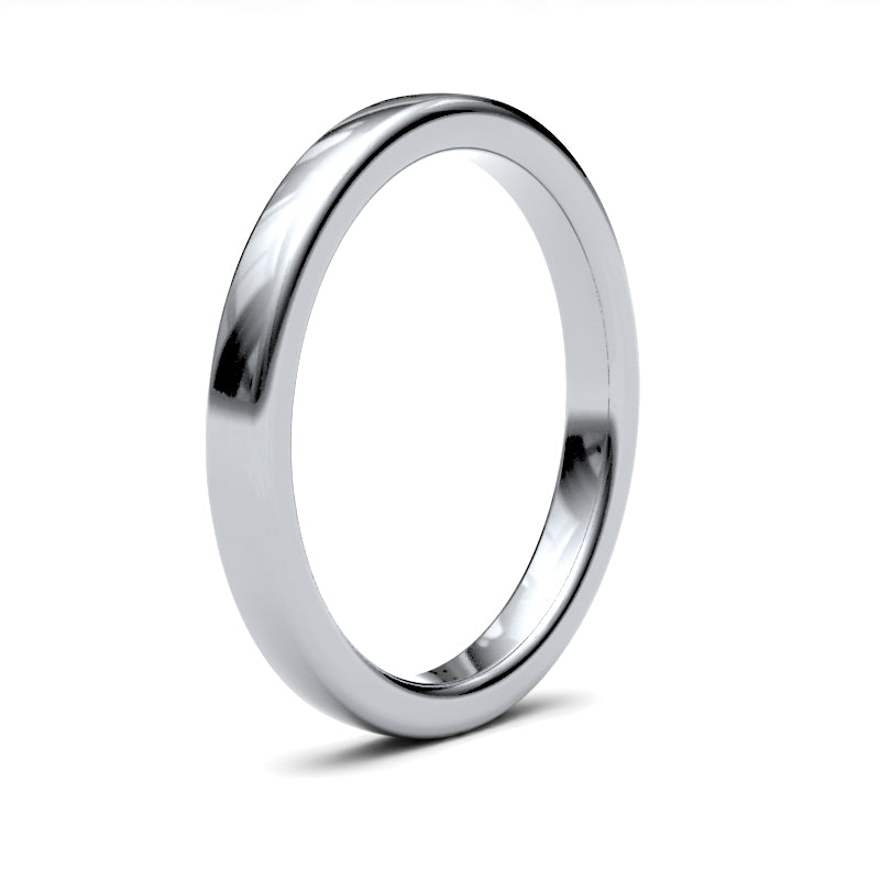 Ladies Soft Court White Gold Band