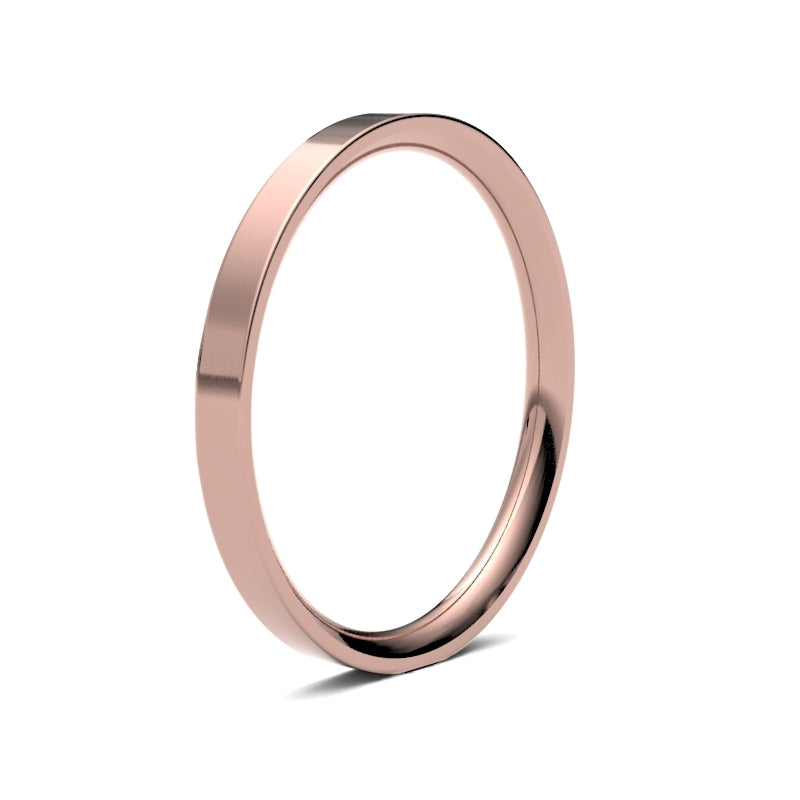 Ladies Flat Court Rose Gold Band