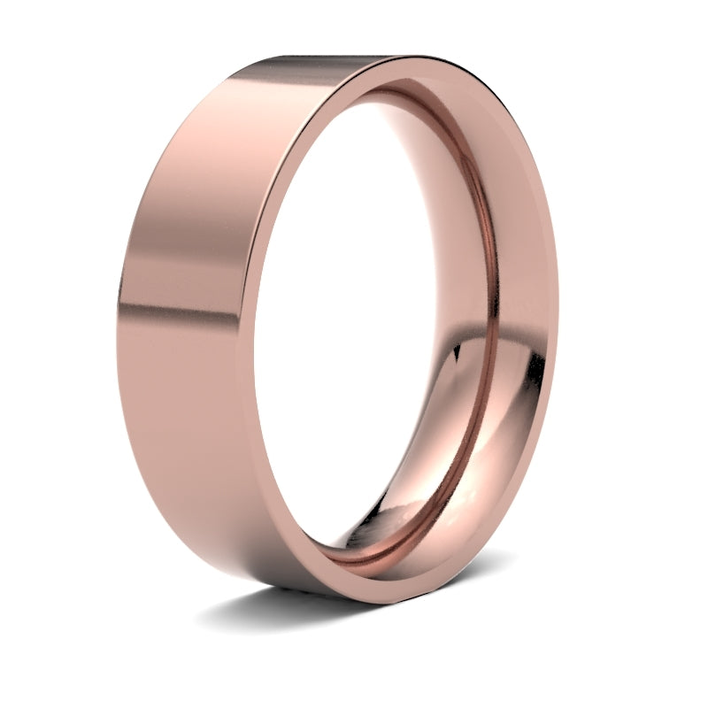 Gents Flat Court Rose Gold Band