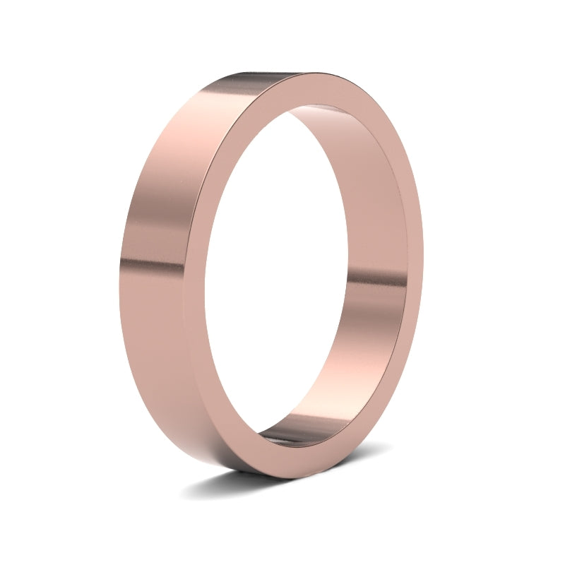 Ladies Flat Rose Gold Band
