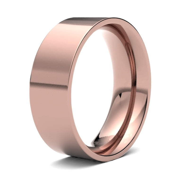 Gents Flat Court Rose Gold Band