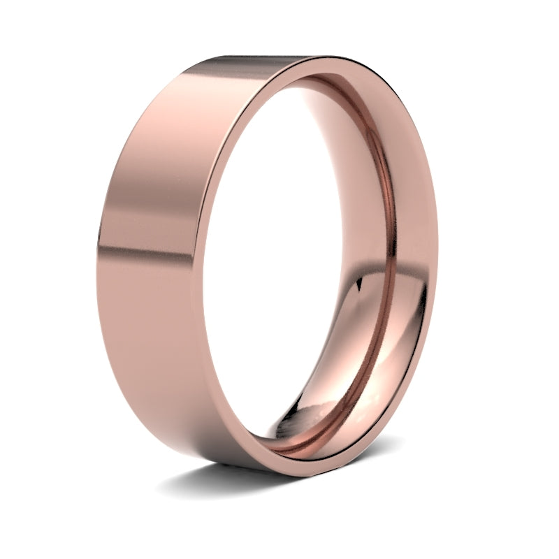 Gents Flat Court Rose Gold Band