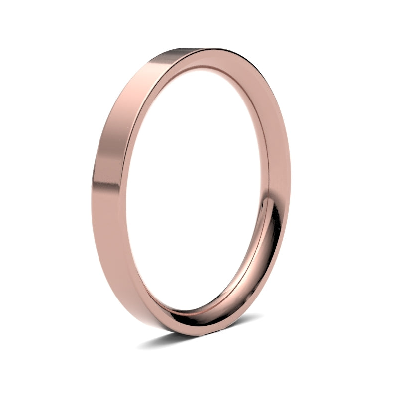 Ladies Flat Court Rose Gold Band