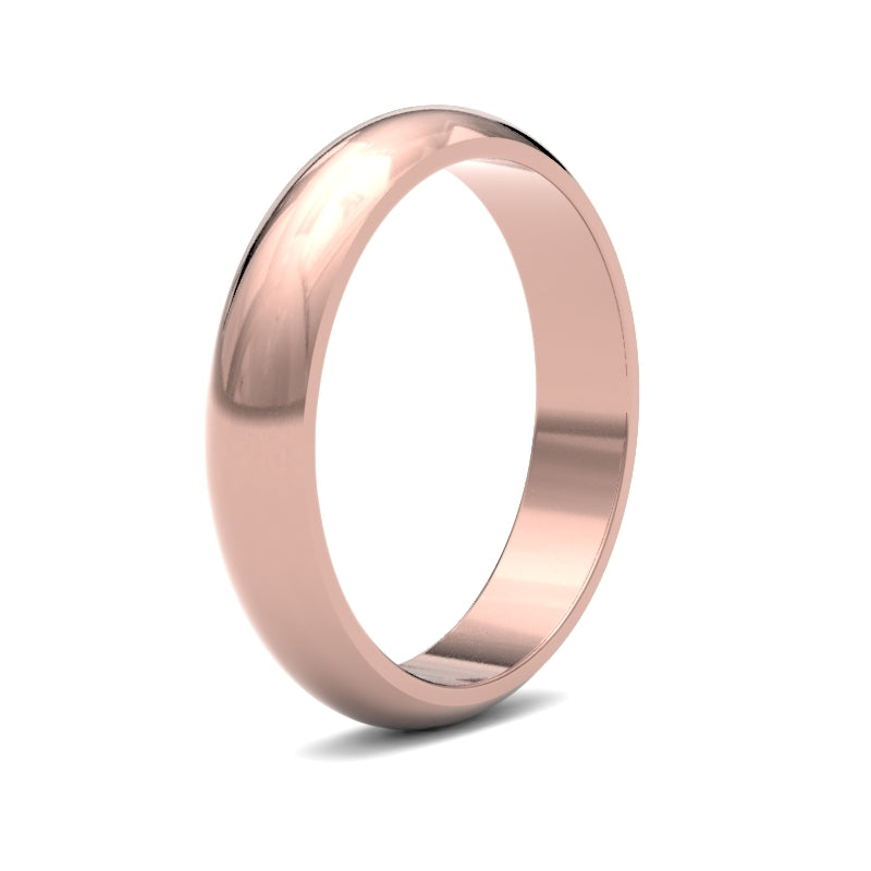 Ladies D-Shape Rose Gold Band