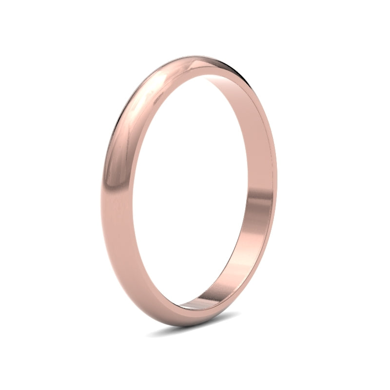 Ladies D-Shape Rose Gold Band