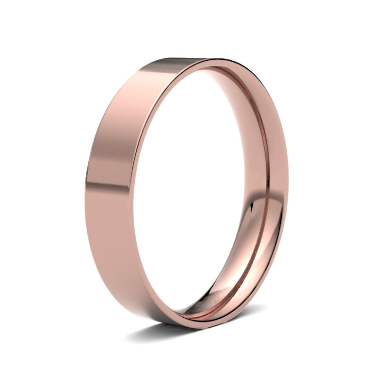 Ladies Flat Court Rose Gold Band