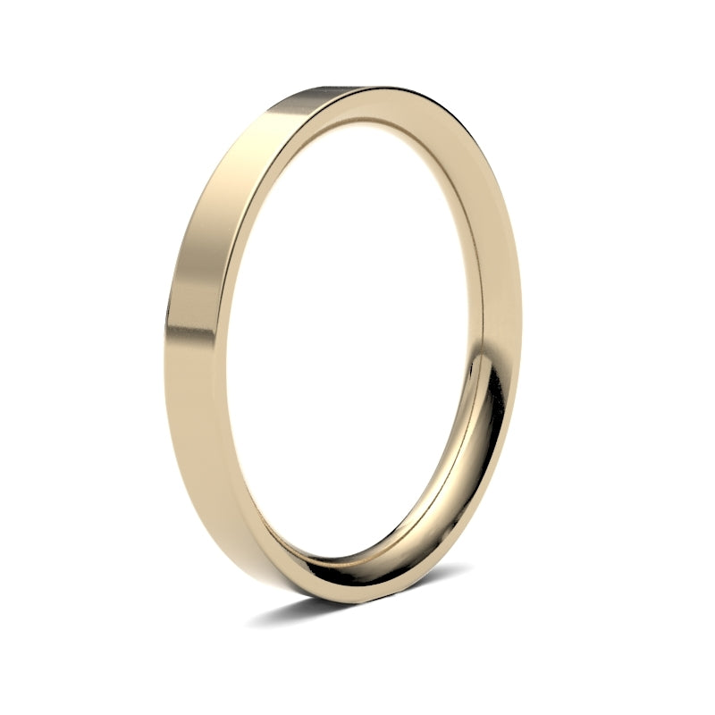 Ladies Flat Court Yellow Gold Band