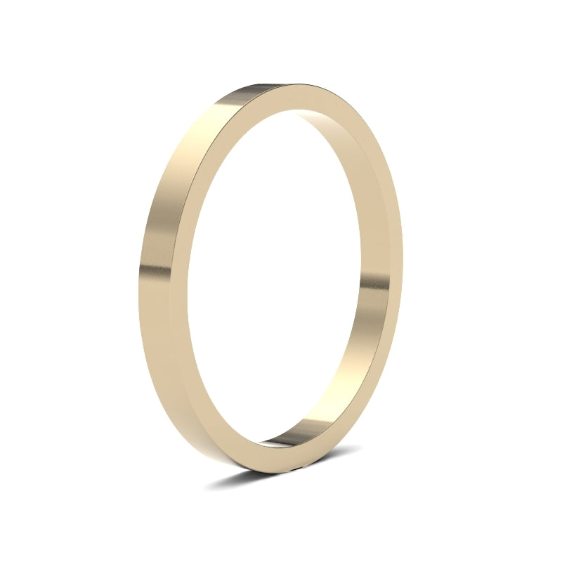 Ladies Flat Yellow Gold Band