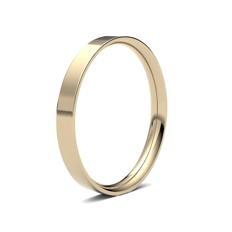 Ladies Flat Court Yellow Gold Band