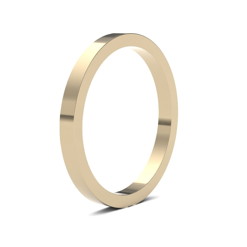 Ladies Flat Yellow Gold Band