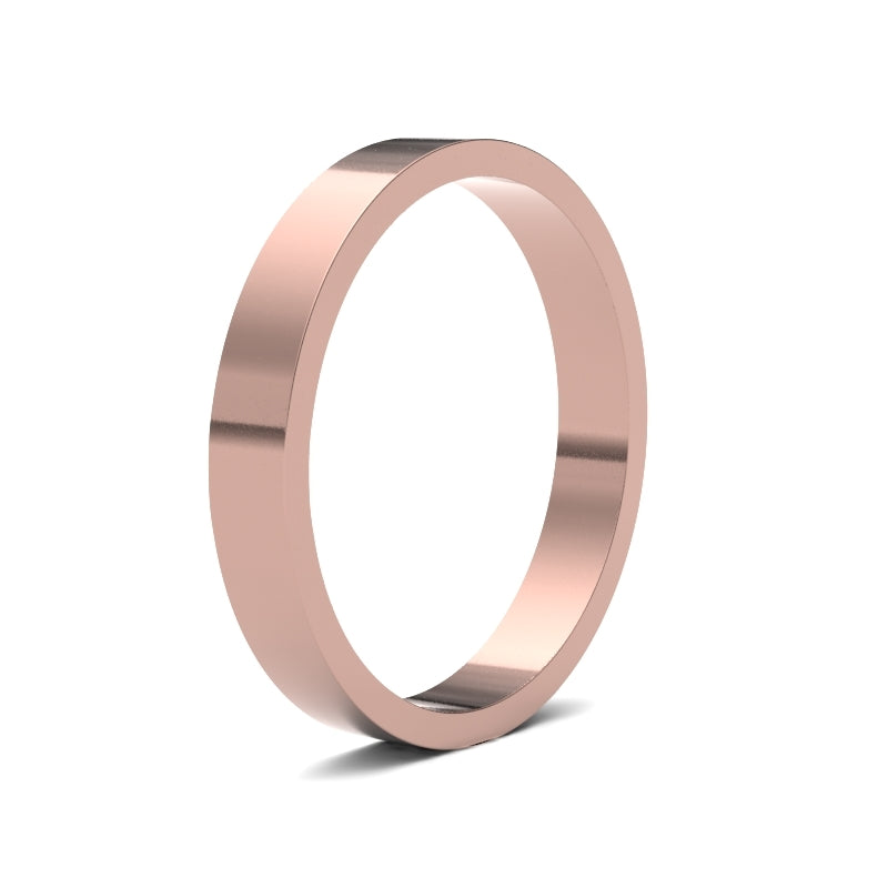 Ladies Flat Rose Gold Band