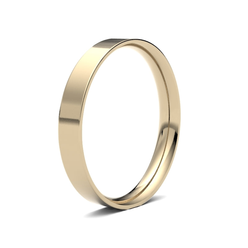 Ladies Flat Court Yellow Gold Band